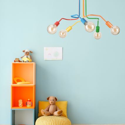Prisadený luster MATYLDA 5xE27/60W/230V pestrofarebná