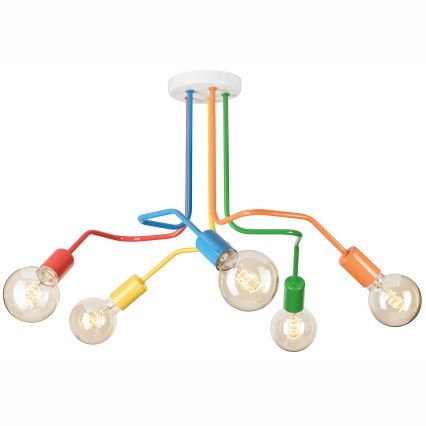 Prisadený luster MATYLDA 5xE27/60W/230V pestrofarebná
