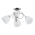 Prisadený luster MODENA 3xE27/60W/230V lesklý chróm/biela