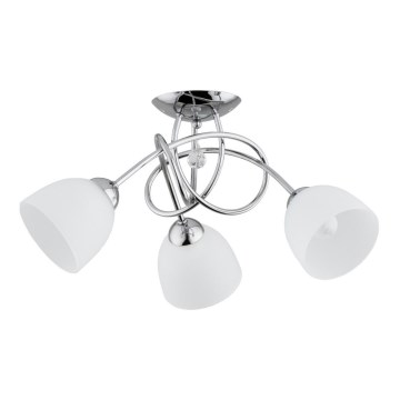Prisadený luster MODENA 3xE27/60W/230V lesklý chróm/biela