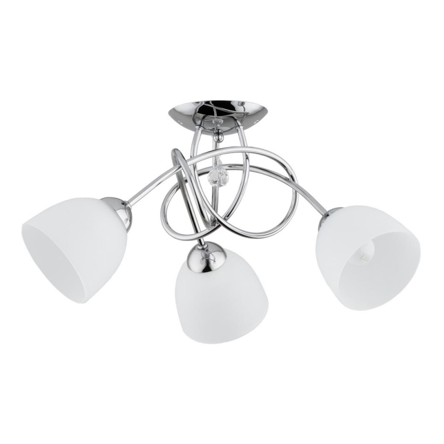 Prisadený luster MODENA 3xE27/60W/230V lesklý chróm/biela