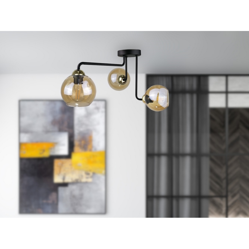 Prisadený luster MONDE GOLD 3xE27/60W/230V