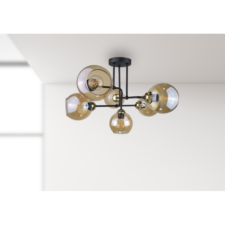 Prisadený luster MONDE GOLD 6xE27/60W/230V