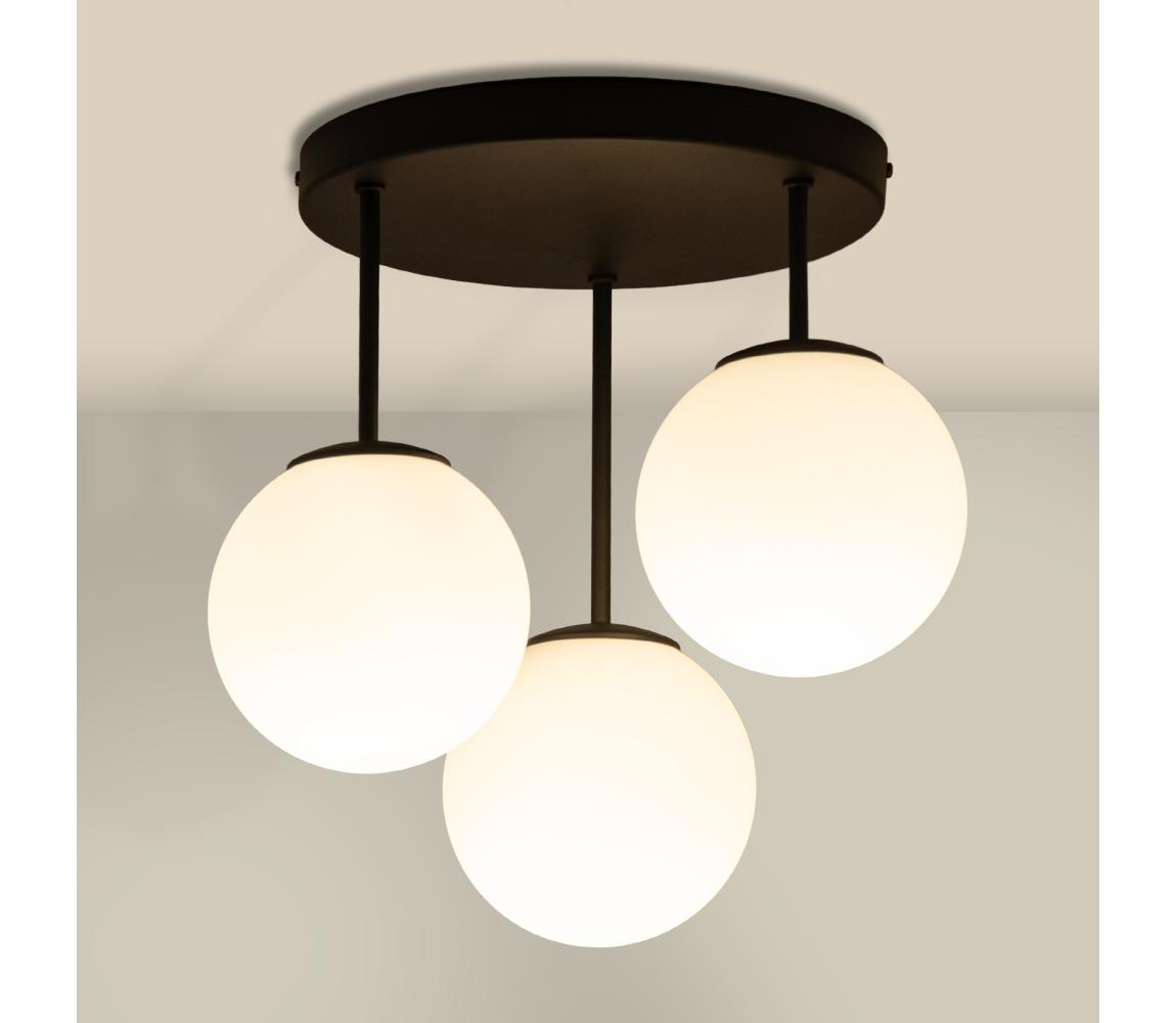 Prisadený luster MOONLIGHT 3xE27/15W/230V čierny P-KD 2022+8020/3 BK