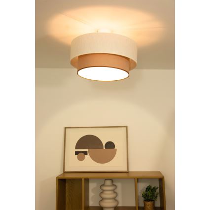 Prisadený luster NATIA 1xE27/60W/230V biela/hnedá