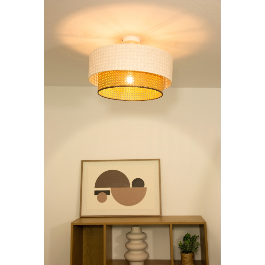 Prisadený luster NATIA 1xE27/60W/230V biela/hnedá