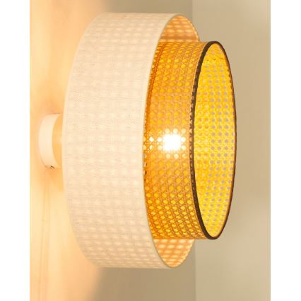 Prisadený luster NATIA 1xE27/60W/230V pr. 45 cm biela/hnedá