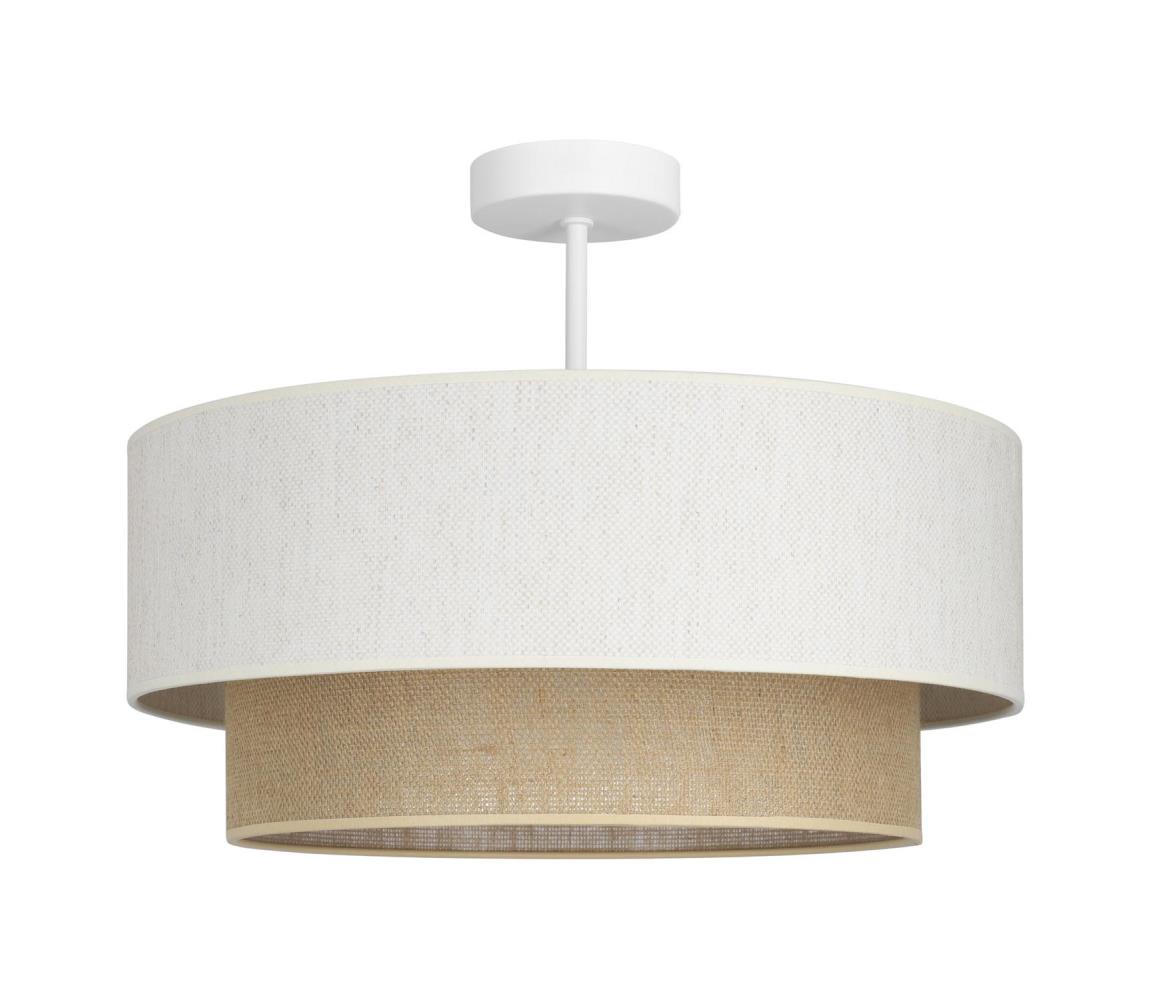 Prisadený luster NATIA 1xE27/60W/230V pr. 45 cm biela/hnedá H0242