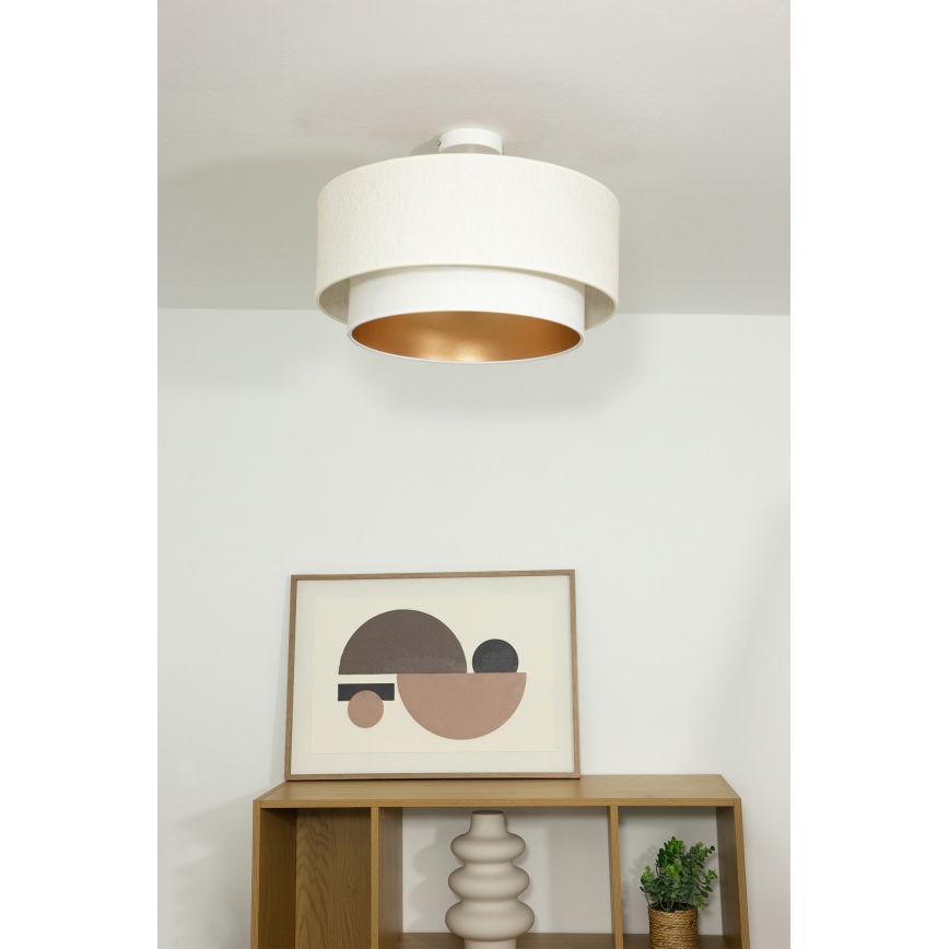 Prisadený luster NATIA 1xE27/60W/230V pr. 45 cm biely