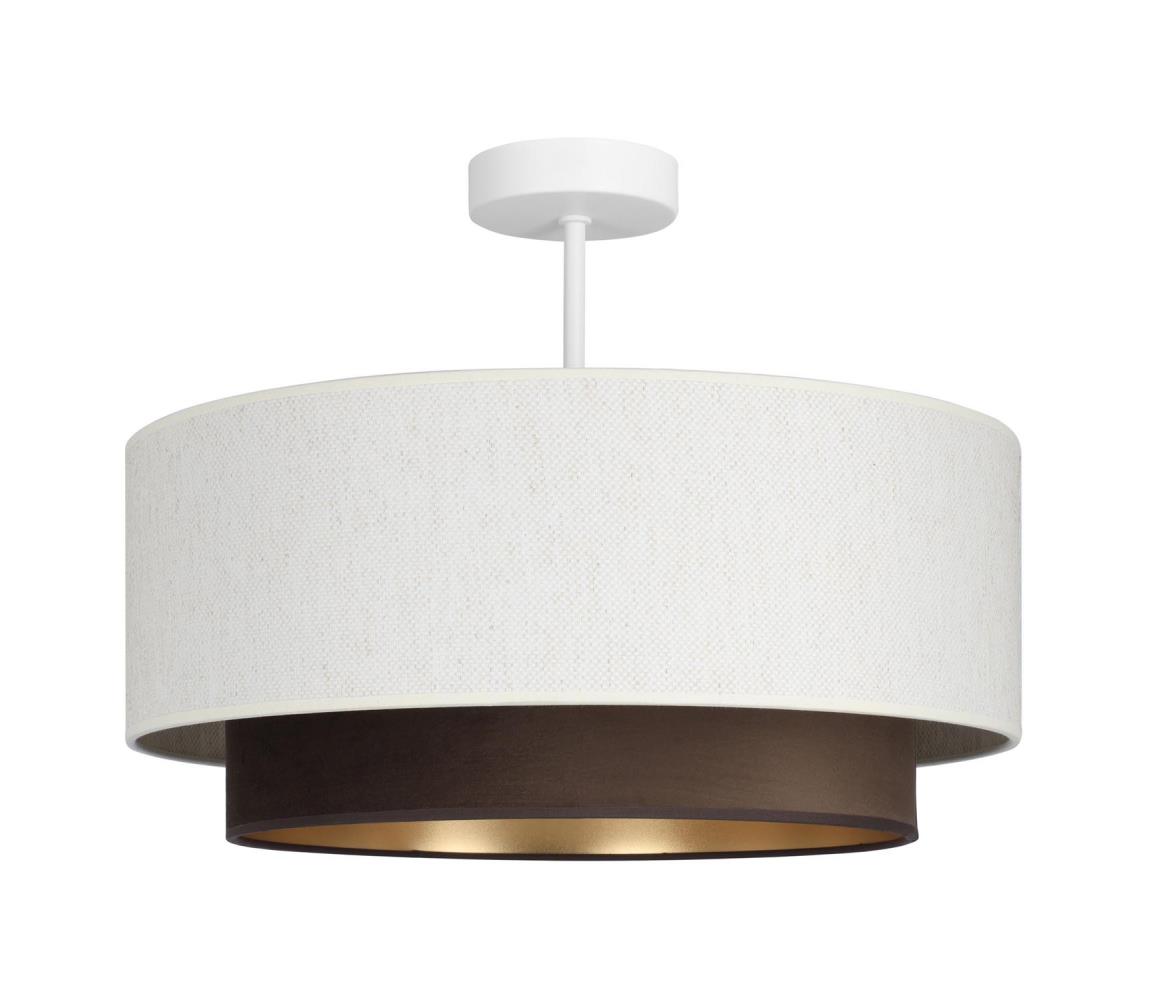 Prisadený luster NATIA 1xE27/60W/230V, priemer 45 cm, biela/hnedá H0227