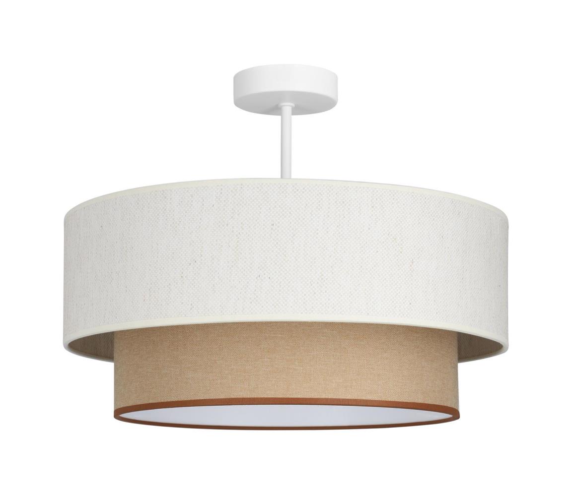 Prisadený luster NATIA 1xE27/60W/230V, priemer 45 cm, biela/hnedá H0236