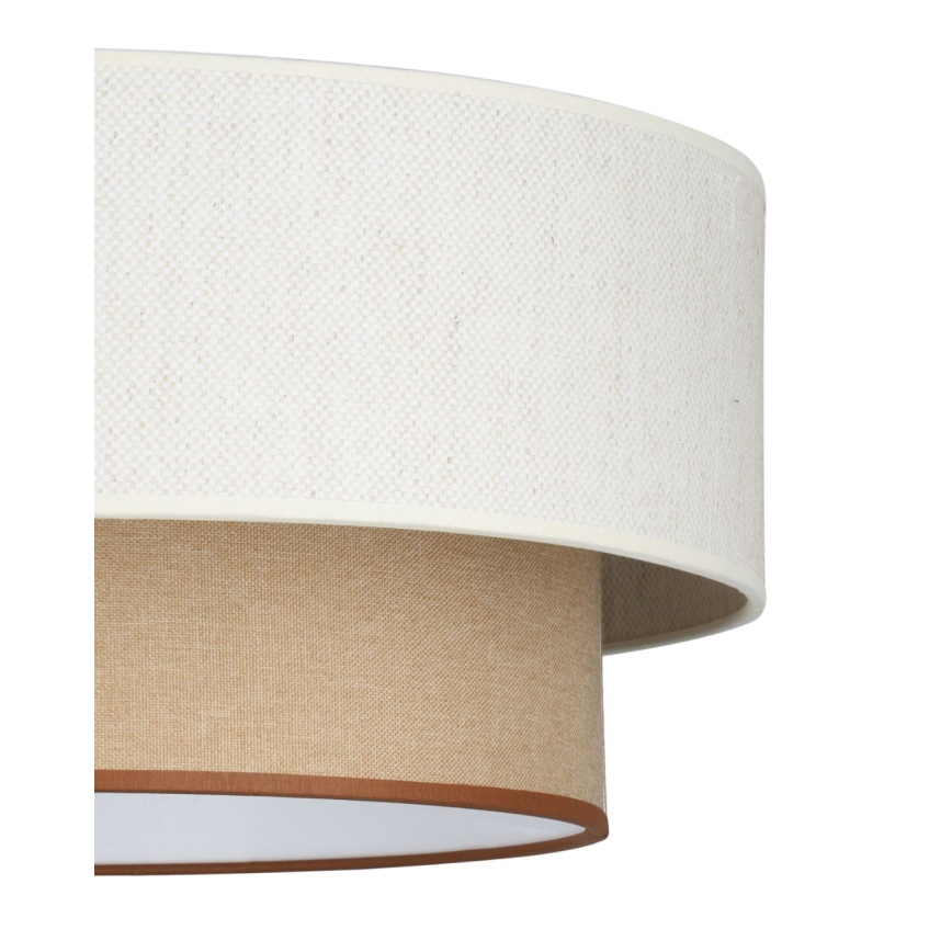 Prisadený luster NATIA 1xE27/60W/230V, priemer 45 cm, biela/hnedá