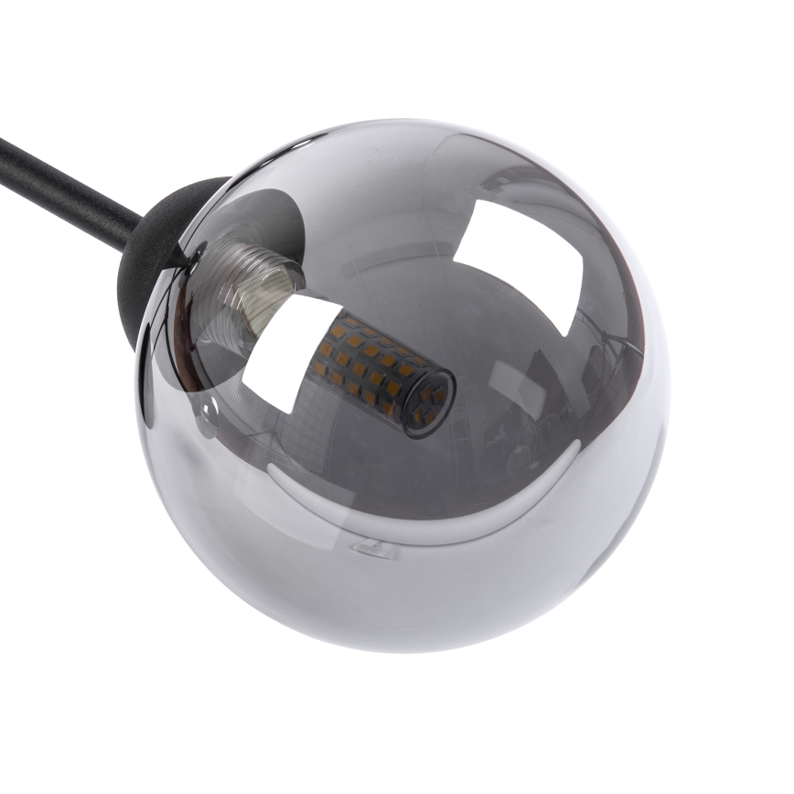 Prisadený luster OBSIDIAN 6xG9/10W/230V čierna/dymová sivá