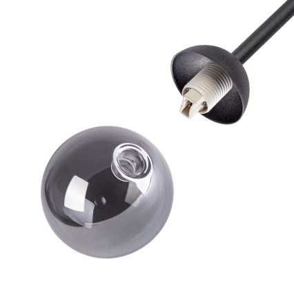 Prisadený luster OBSIDIAN 6xG9/10W/230V čierna/dymová sivá