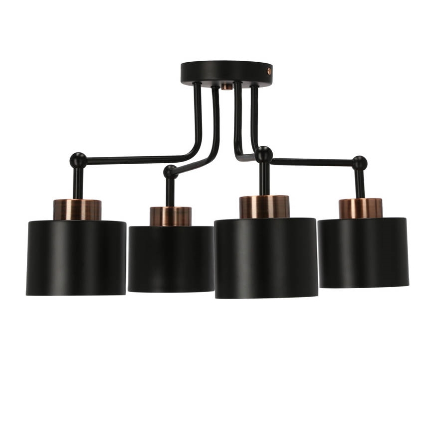 Prisadený luster OLENA 4xE27/60W/230V čierna