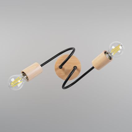 Prisadený luster OXFORD 2xE27/15W/230V borovica/čierna