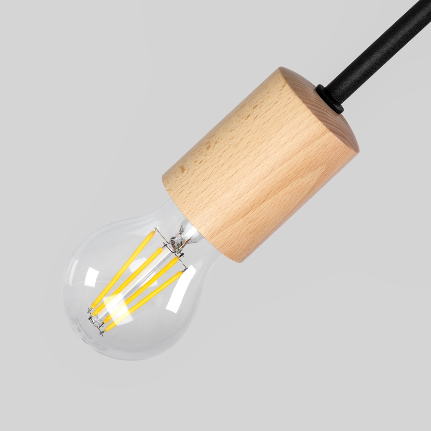 Prisadený luster OXFORD 2xE27/15W/230V borovica/čierna