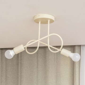 Prisadený luster OXFORD 2xE27/15W/230V krémový