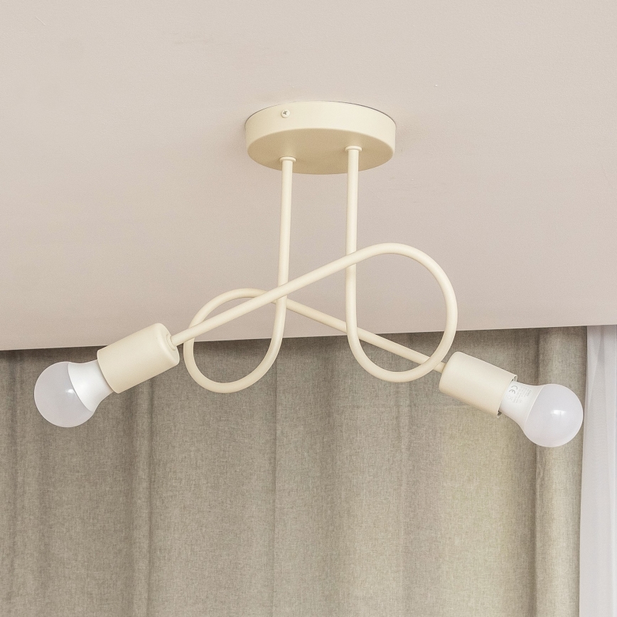 Prisadený luster OXFORD 2xE27/15W/230V krémový