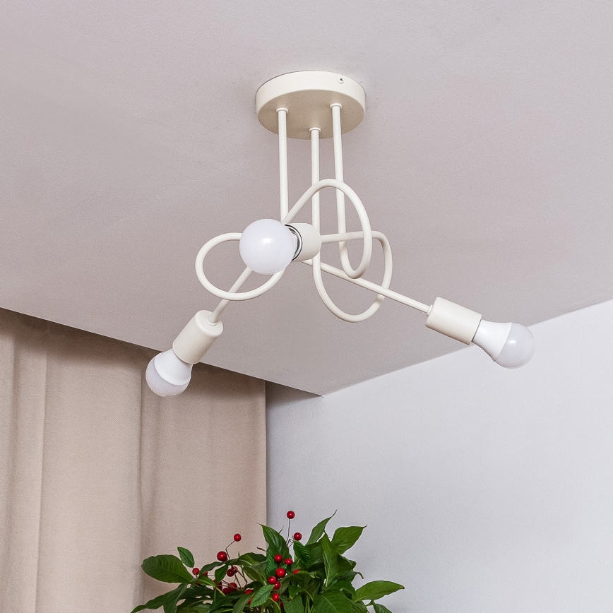 Prisadený luster OXFORD 3xE27/15W/230V krémový