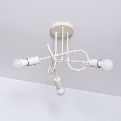 Prisadený luster OXFORD 3xE27/15W/230V krémový