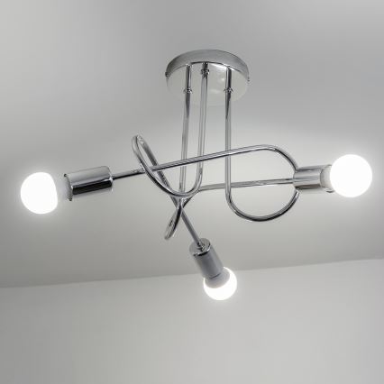 Prisadený luster OXFORD 3xE27/15W/230V lesklý chróm