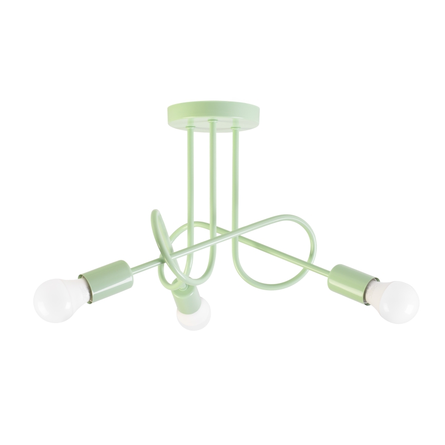 Prisadený luster OXFORD 3xE27/15W/230V zelený