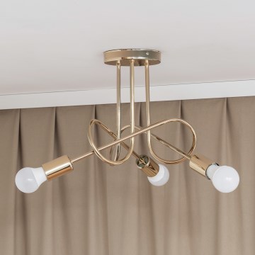 Prisadený luster OXFORD 3xE27/15W/230V zlatý