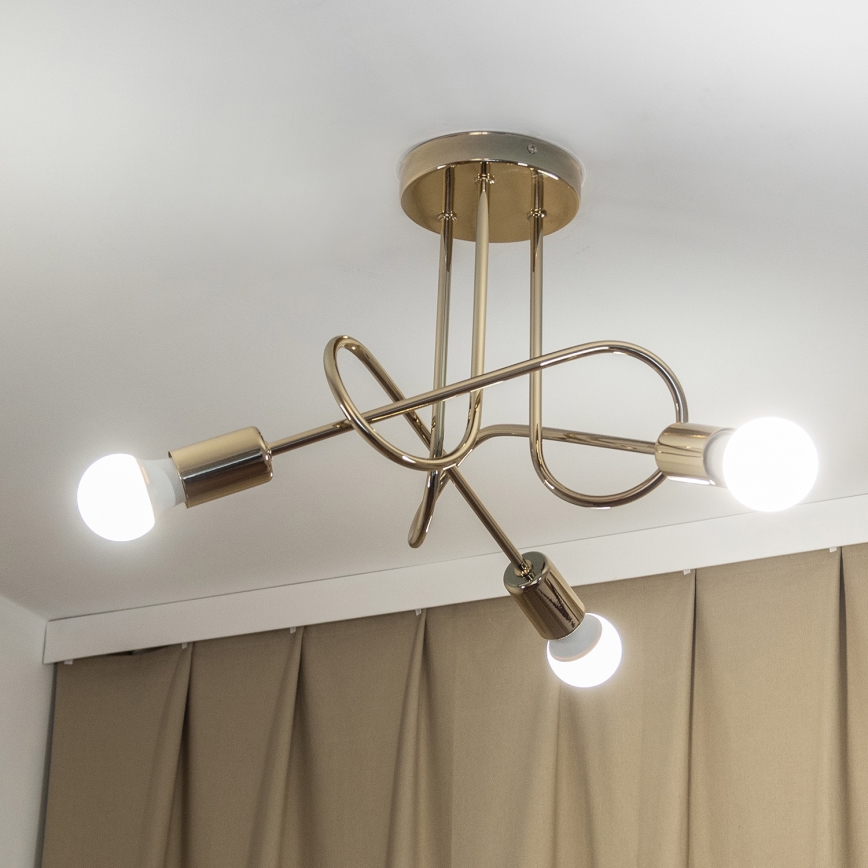 Prisadený luster OXFORD 3xE27/15W/230V zlatý
