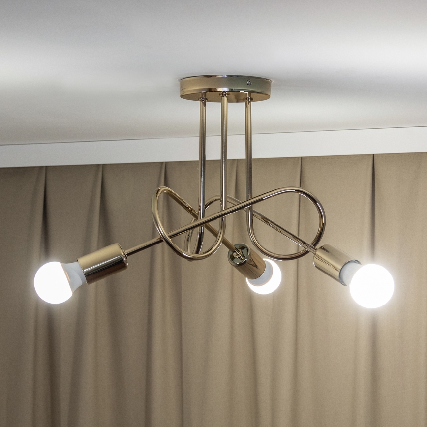 Prisadený luster OXFORD 3xE27/15W/230V zlatý