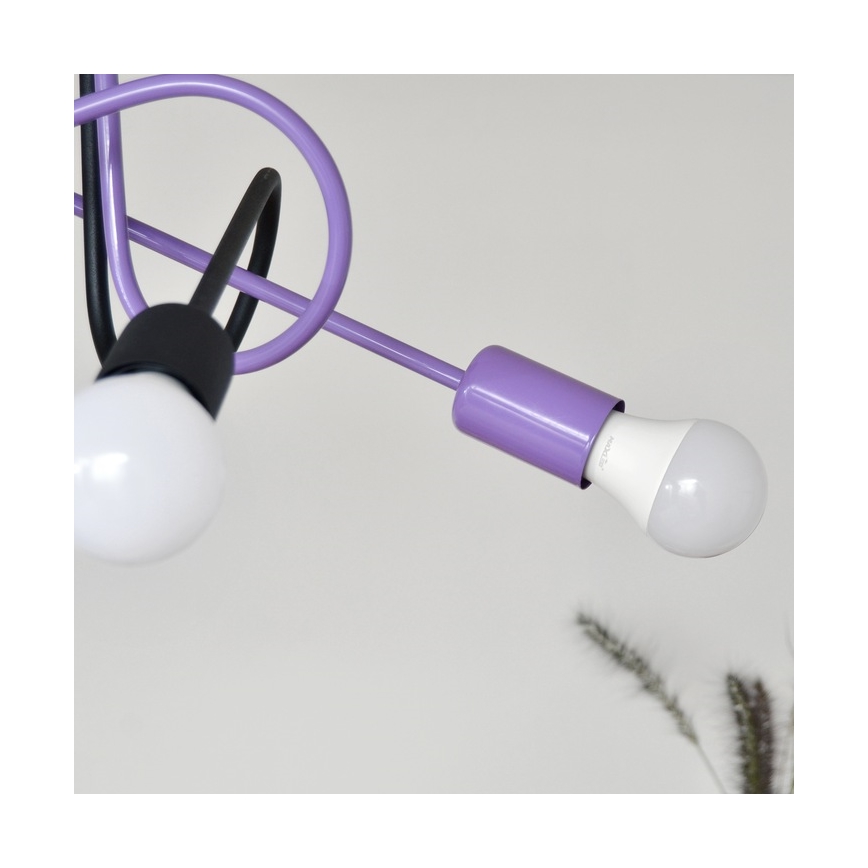 Prisadený luster OXFORD 4xE27/15W/230V čierna/fialová