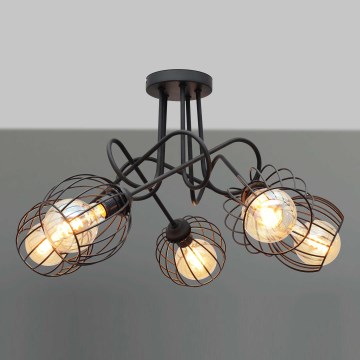 Prisadený luster OXFORD 5xE27/15W/230V čierna