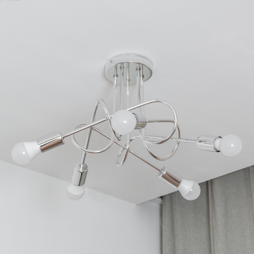 Prisadený luster OXFORD 5xE27/15W/230V lesklý chróm