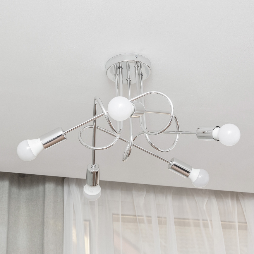 Prisadený luster OXFORD 5xE27/15W/230V lesklý chróm