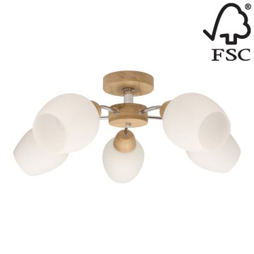 Prisadený luster PARMA 5xE27/40W/230V dub – FSC certifikované