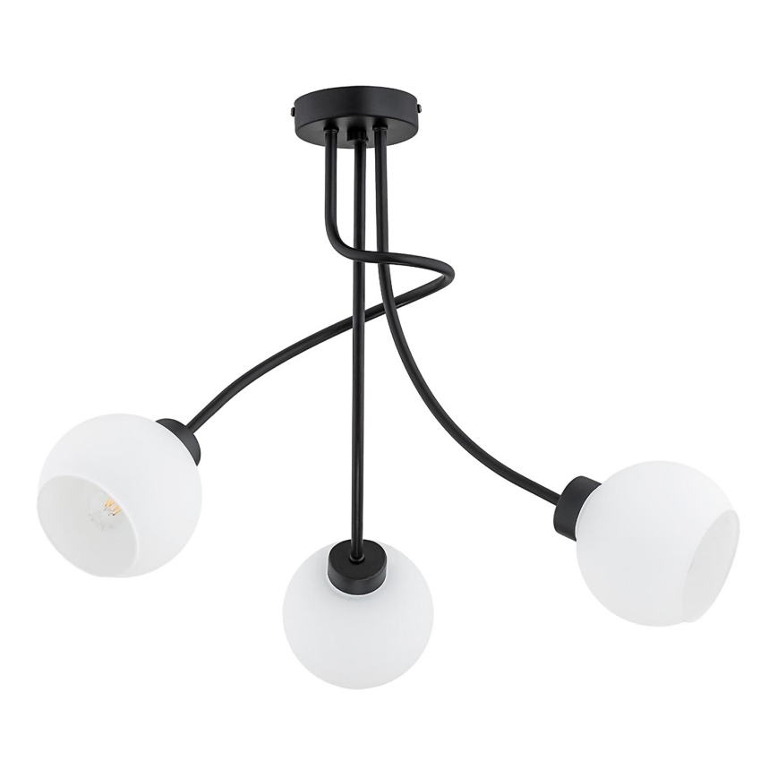 Prisadený luster PLENA 3xE27/15W/230V čierna