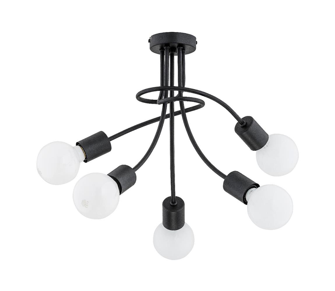 Prisadený luster PLENA 5xE27/15W/230V čierny 25755