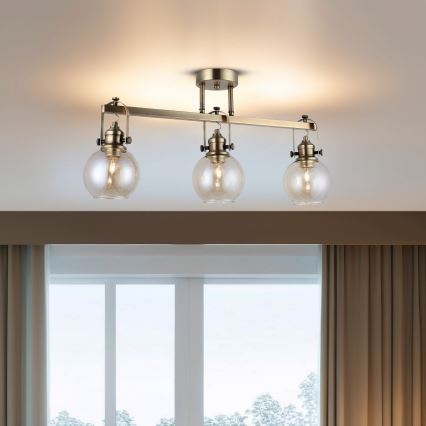 Prisadený luster POLINO 3xE27/40W/230V bronzový