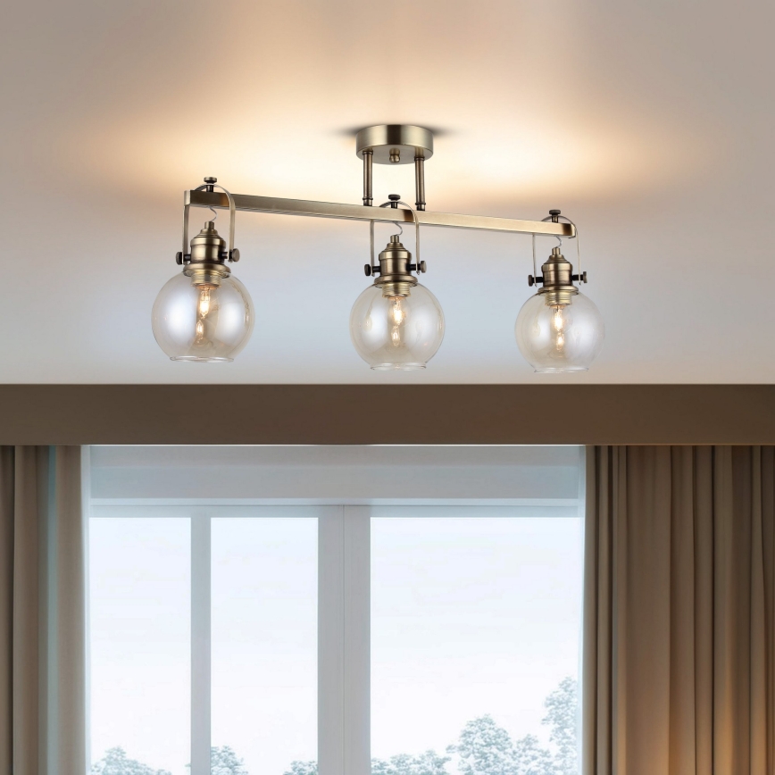 Prisadený luster POLINO 3xE27/40W/230V bronzový