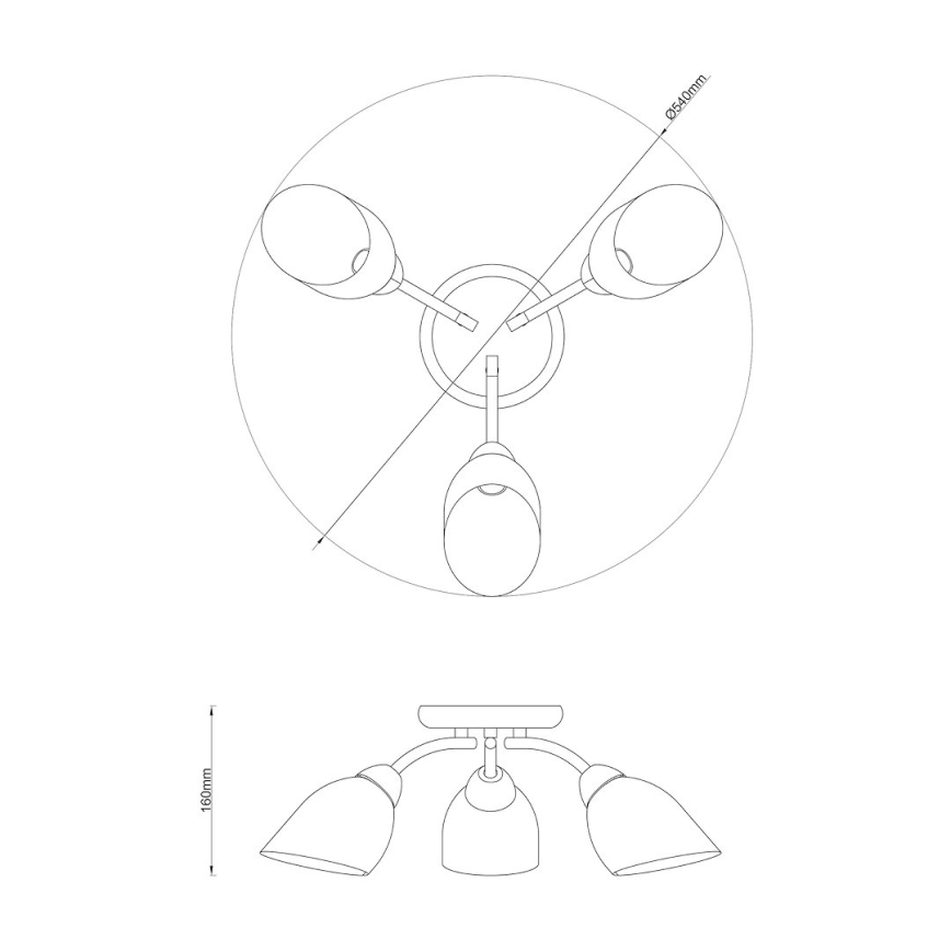 Prisadený luster PORTOS 3xE14/10W/230V lesklý chróm