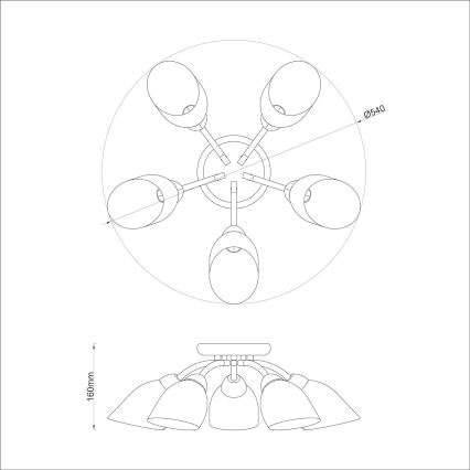 Prisadený luster PORTOS 5xE14/10W/230V lesklý chróm