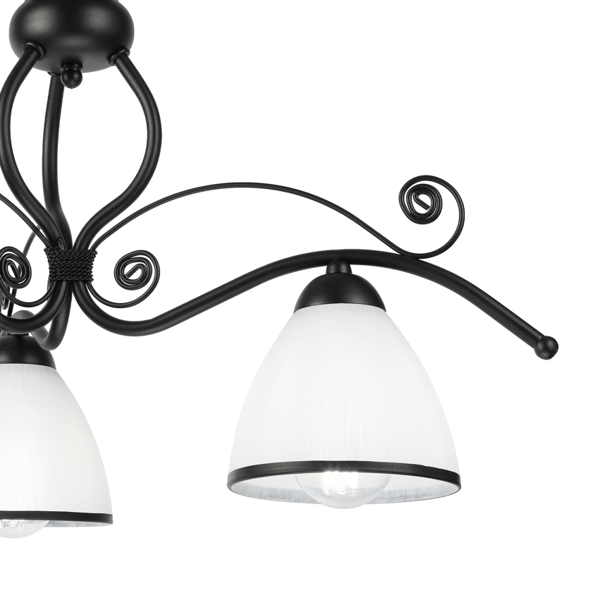 Prisadený luster RETRO 3xE27/60W/230V čierna/biela