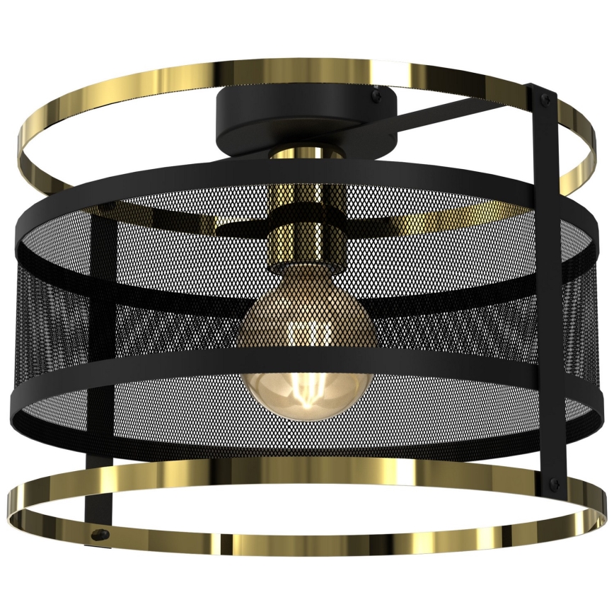 Prisadený luster RIM 1xE27/60W/230V čierna/zlatá