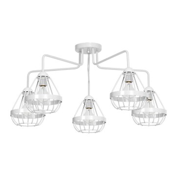Prisadený luster RING 5xE27/60W/230V pavúk biely