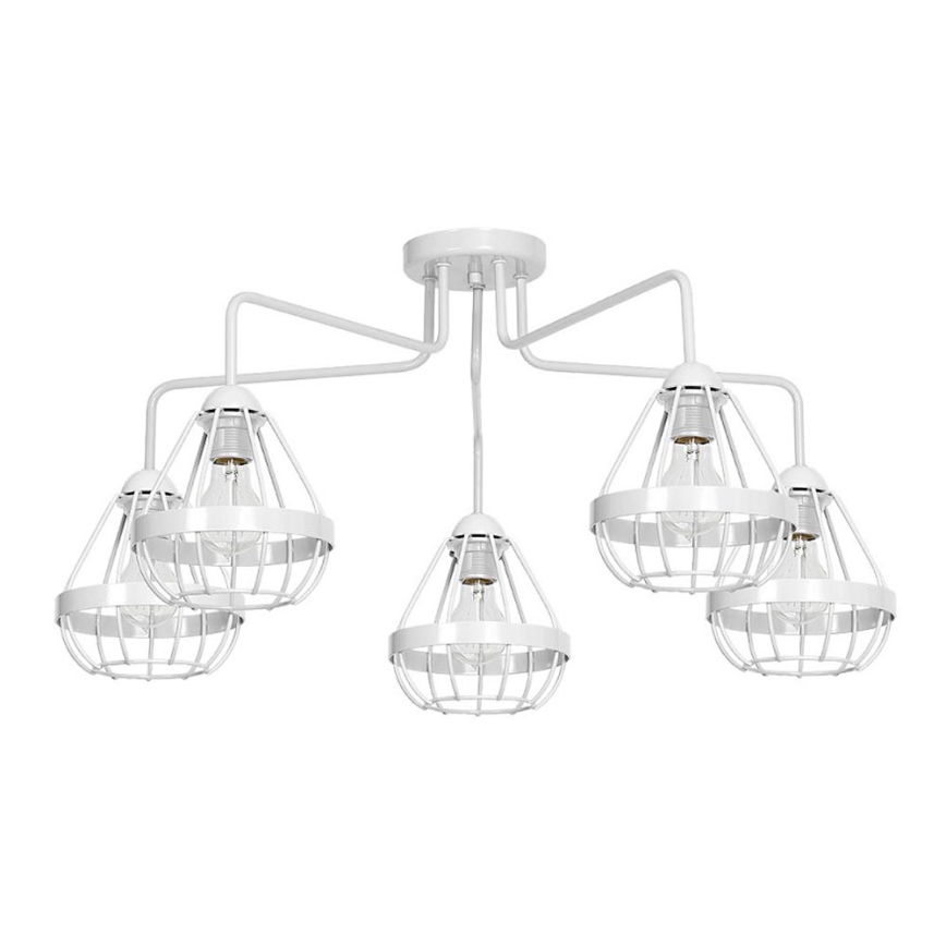 Prisadený luster RING 5xE27/60W/230V pavúk biely