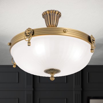 Prisadený luster ROCCA 4xE27/60W/230V pr. 43 cm bronz/biela