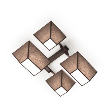 Prisadený luster ROOF 4xE27/40W/230V hnedá