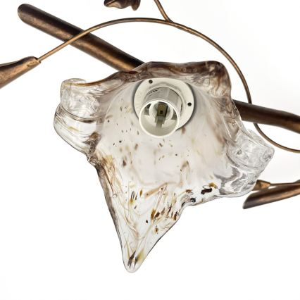 Prisadený luster ROZETA 3xE14/40W/230V bronzový