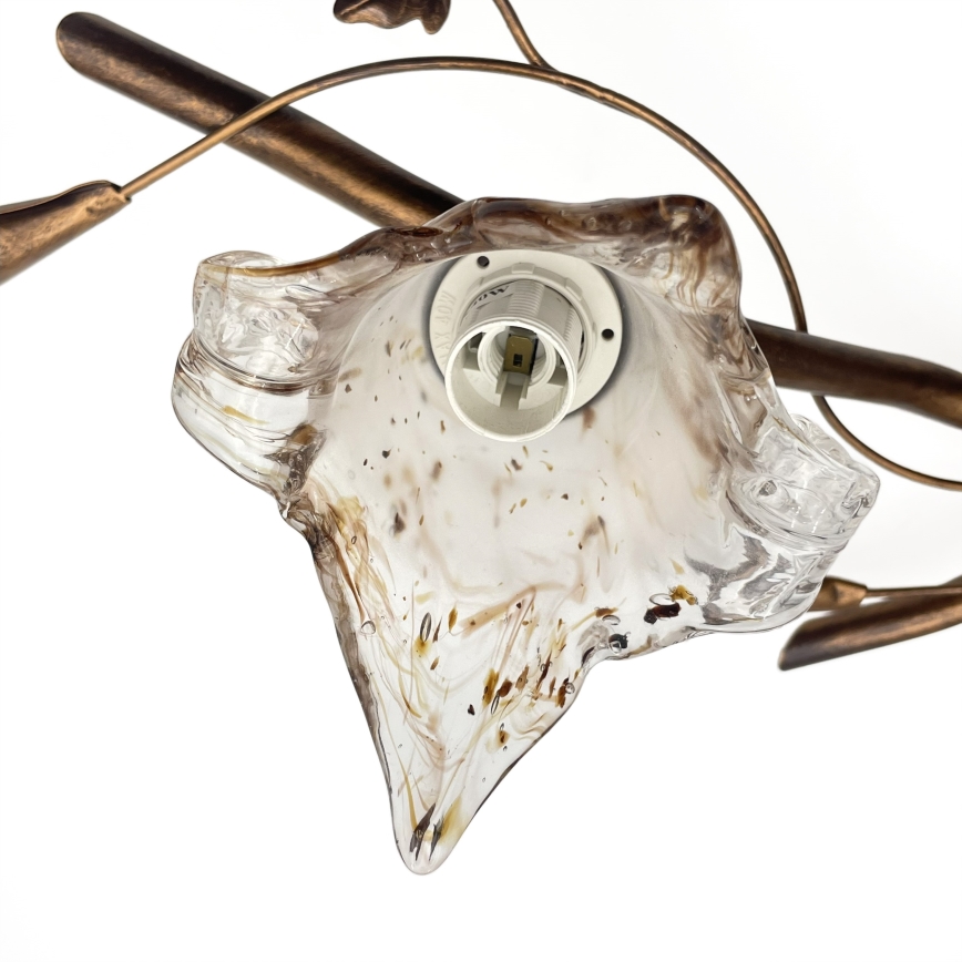 Prisadený luster ROZETA 3xE14/40W/230V bronzový