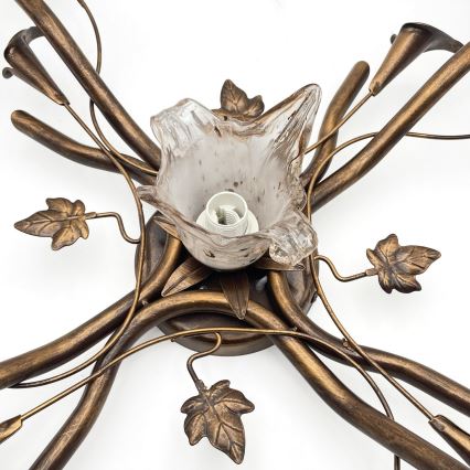 Prisadený luster ROZETA 5xE14/40W/230V bronzový